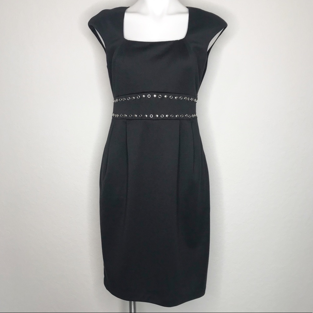 Maggy L Square Neck Midi Dress w/ Pockets, Sz 8